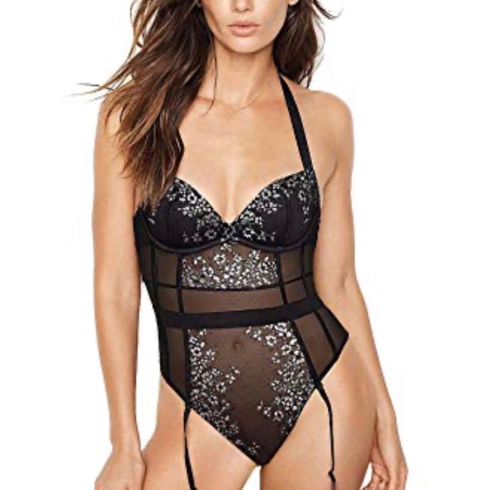 Victoria’s Secret Sexy black silver wicked corset